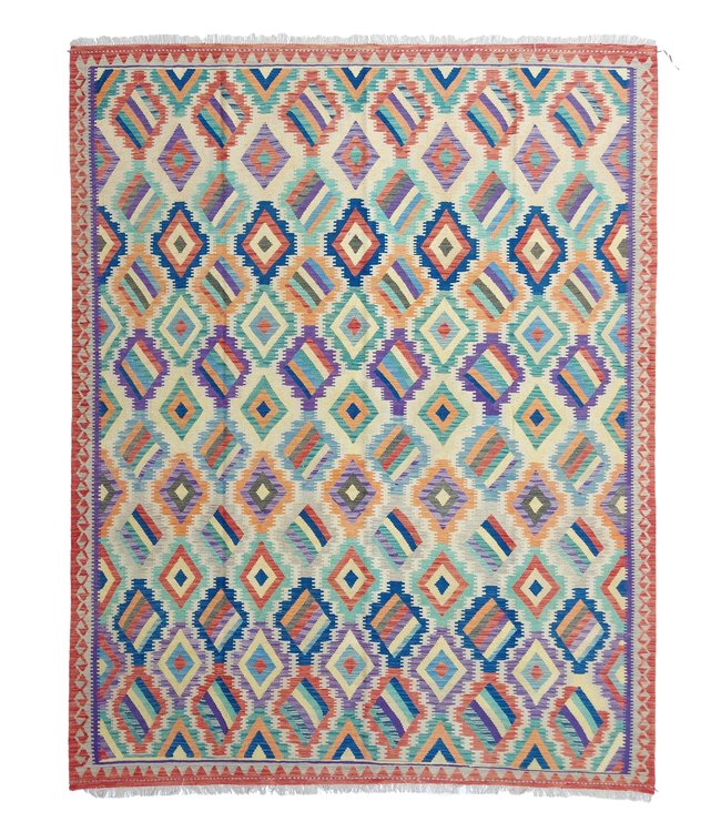 9'97x7'94 Hand Woven Afghan Wool Kilim Area Rug