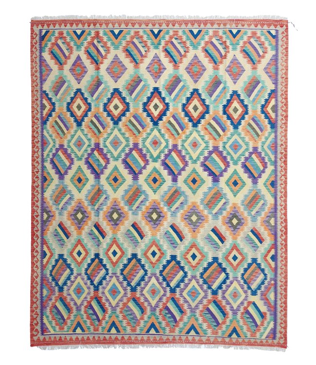 Handgewebte Orientalisch Wolle Kelim Teppich 304x242 cm
