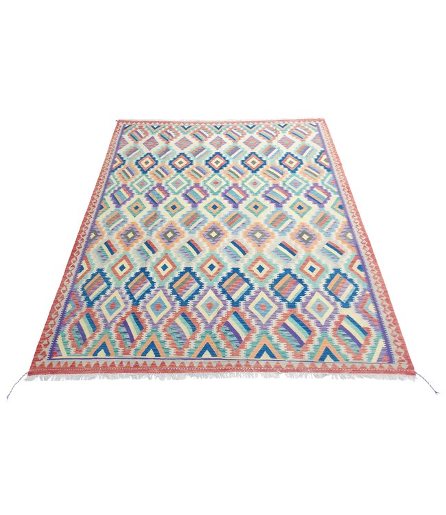 Handgewebte Orientalisch Wolle Kelim Teppich 304x242 cm