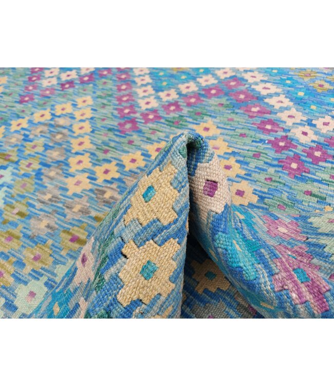 9'71x8'24 Hand Woven Afghan Wool Kilim Area Rug