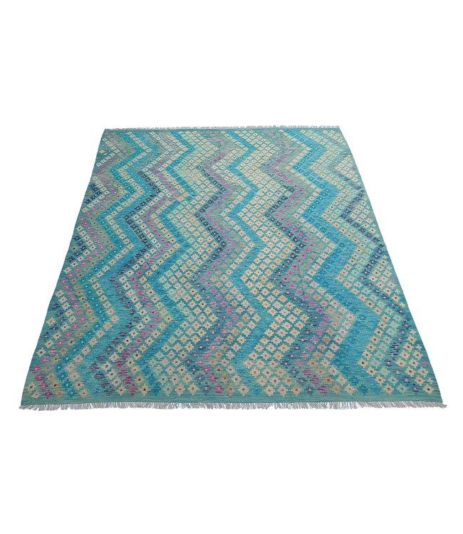 Handgemaakt Oosters Kelim Wol Vloerkleed 301x258 cm