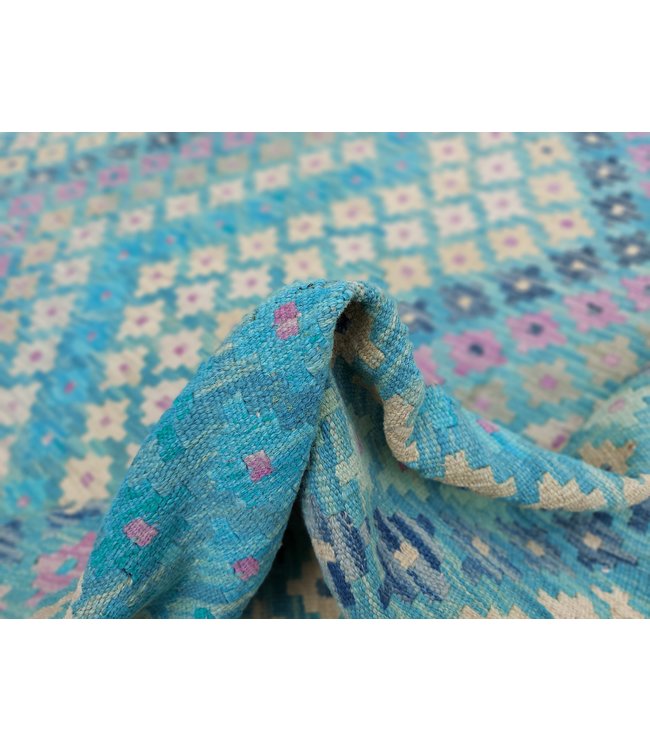 9'88x8'47 Hand Woven Afghan Wool Kilim Area Rug