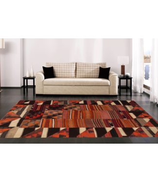 Hand Woven Wool Kilim Area Rug Patchwork carpet 255x200 cm