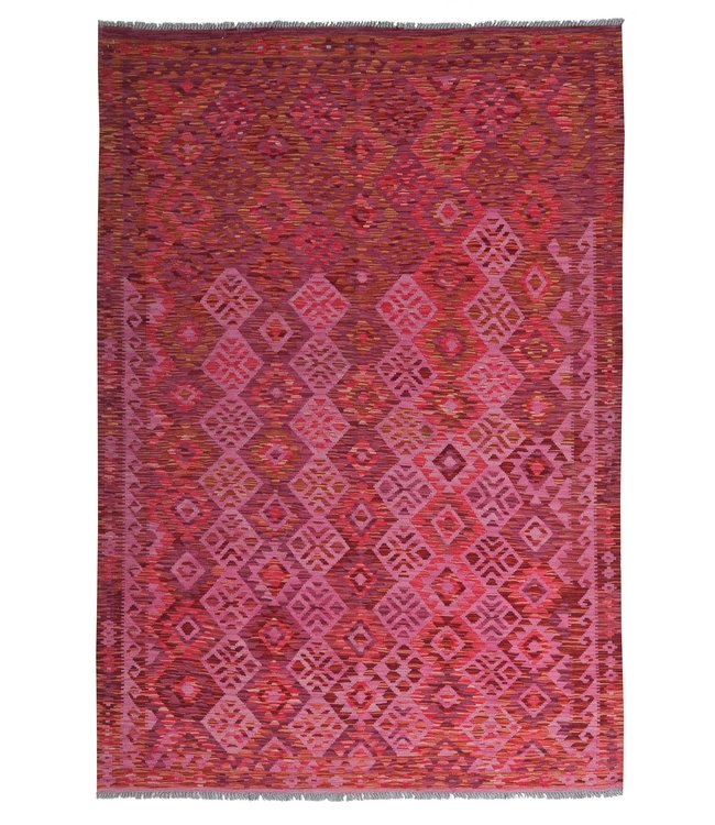 Hand Woven Afghan Wool Kilim Area Rug 246X168 cm