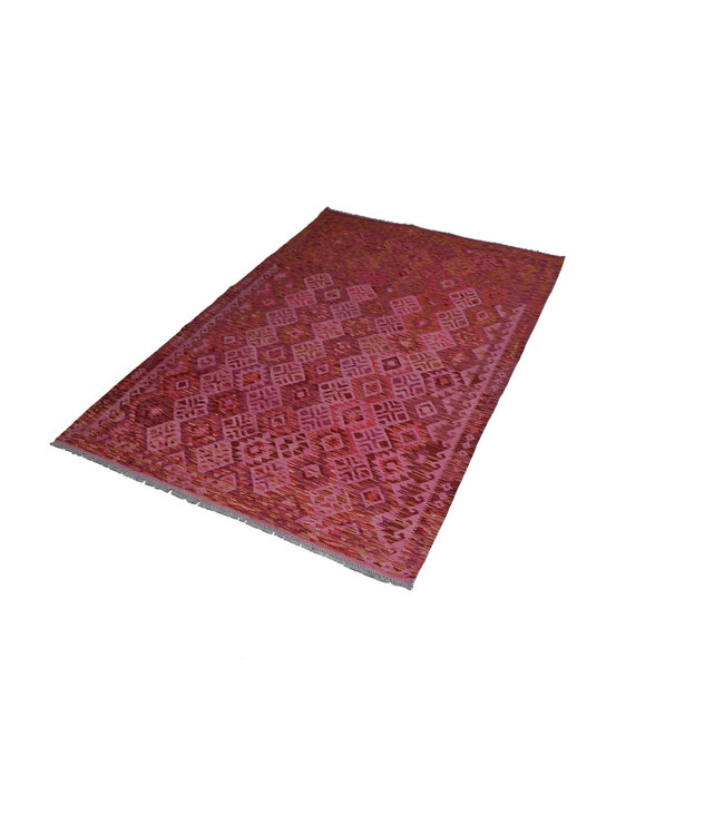 Hand Woven Afghan Wool Kilim Area Rug 246X168 cm