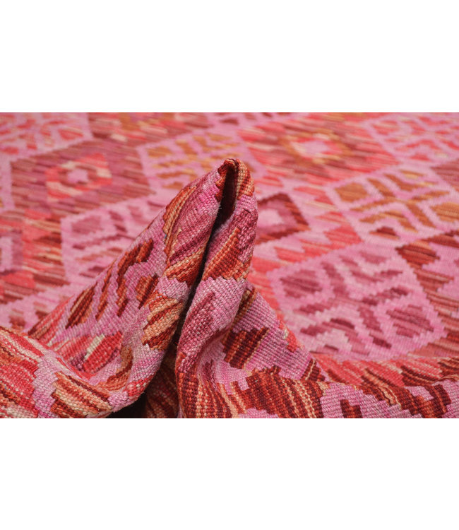 Hand Woven Afghan Wool Kilim Area Rug 246X168 cm