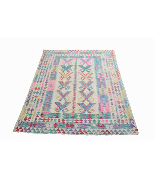 Hand Woven Afghan Wool Kilim Area Rug 238X187 cm