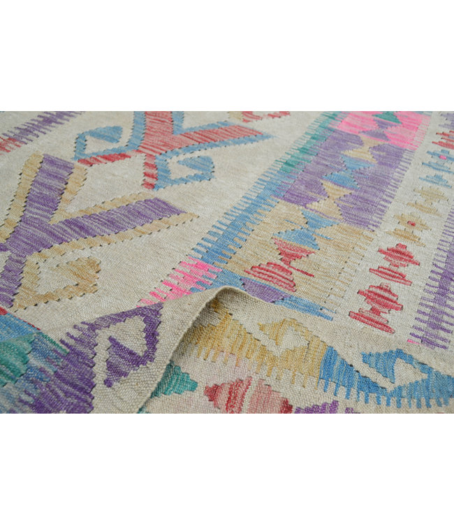 Hand Woven Afghan Wool Kilim Area Rug 238X187 cm