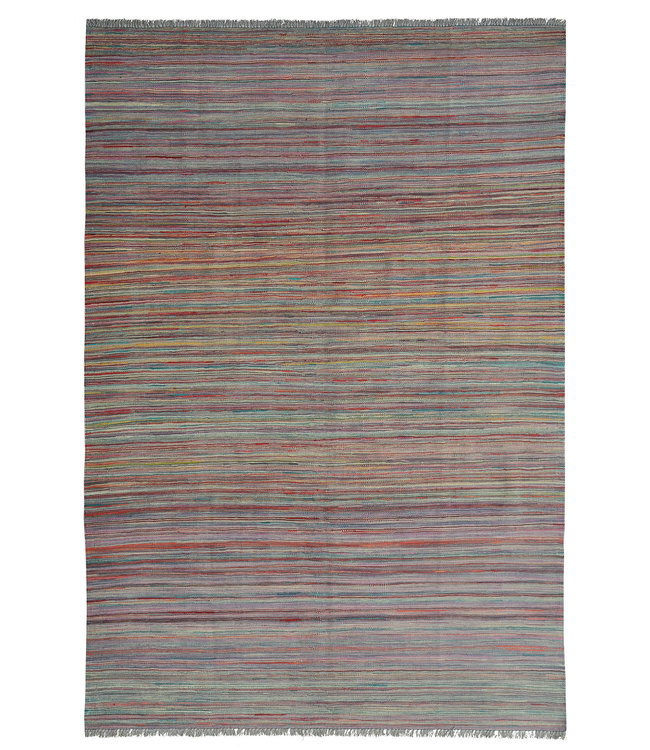 Hand Woven Modern Wool Kilim Area Rug 246X171 cm