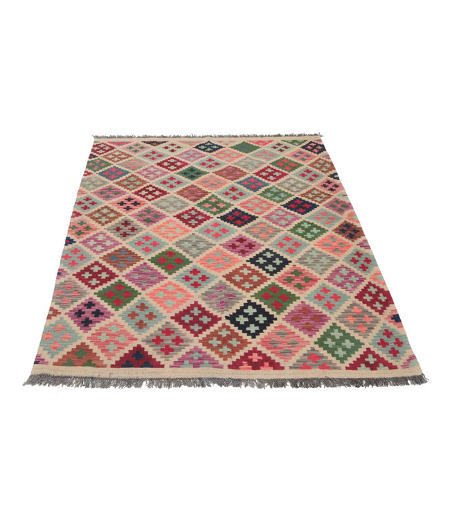 205x150cm Hand Woven Afghan Wool Kilim Area Rug