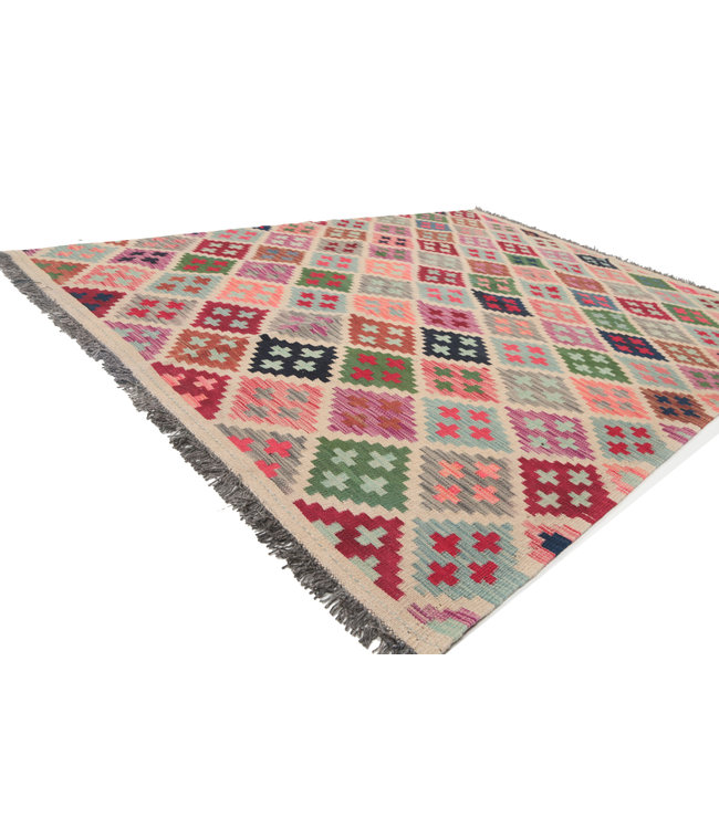 Handgemaakt Oosters Kelim Wol Vloerkleed 205x150cm