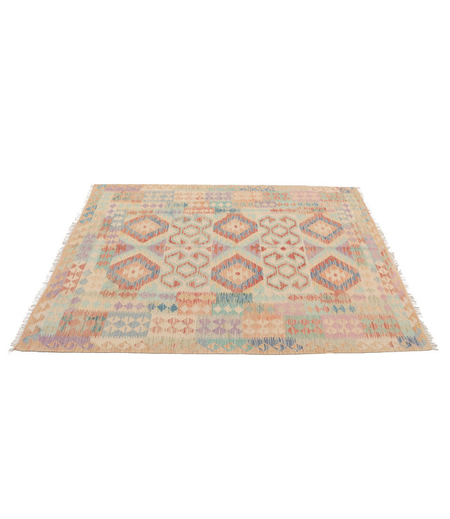 Handgewebte Orientalisch Wolle Kelim Teppich 199x153cm