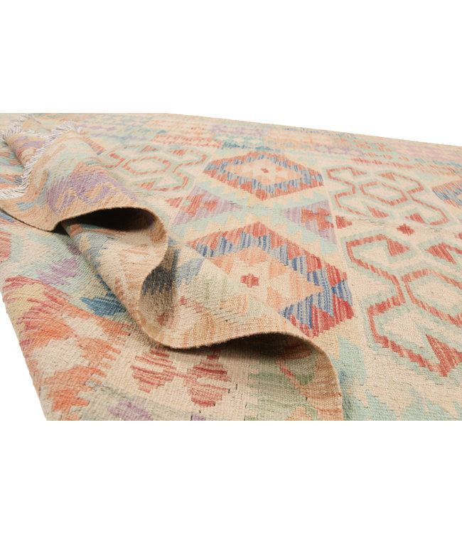 Handgewebte Orientalisch Wolle Kelim Teppich 199x153cm