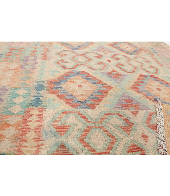 Handgewebte Orientalisch Wolle Kelim Teppich 199x153cm