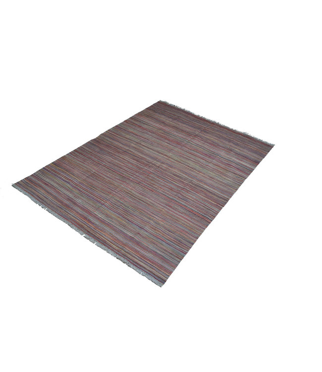 Hand Woven Modern Wool Kilim Area Rug -247X175 cm