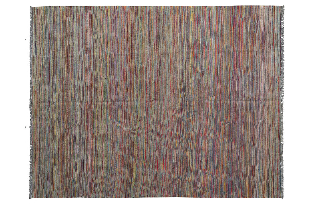 Kelim kleed-240X184cm streep Multicolor Kleed Hand Geweven
