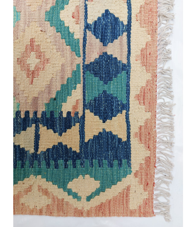 Handgewebte Orientalisch Wolle Kelim Teppich 386x83cm