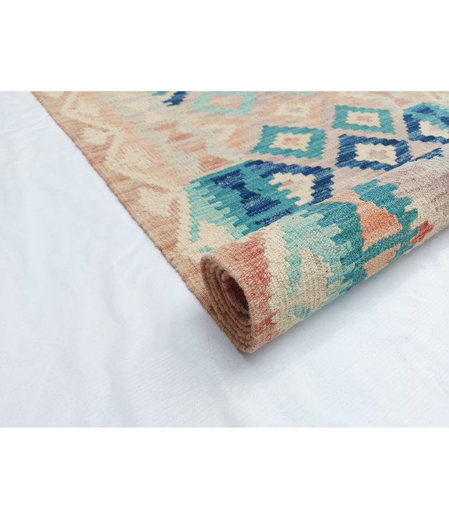 Handgewebte Orientalisch Wolle Kelim Teppich 386x83cm