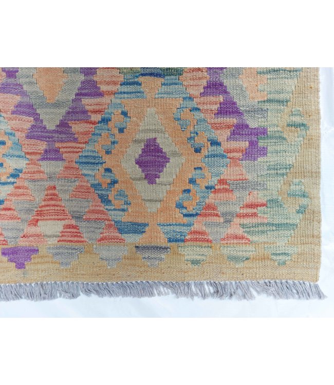 Handgewebte Orientalisch Wolle Kelim Teppich 503x86cm