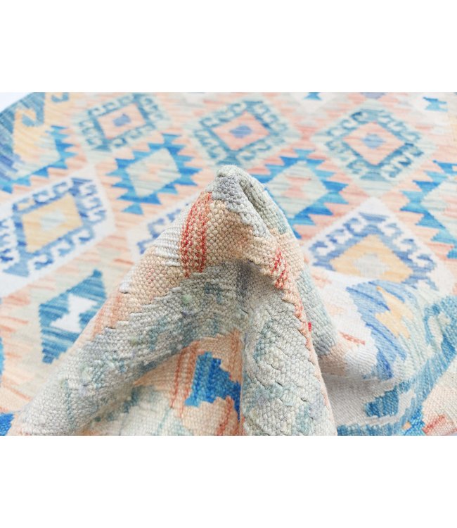 Handgemaakt Oosters Kelim Wol Vloerkleed 500x88cm