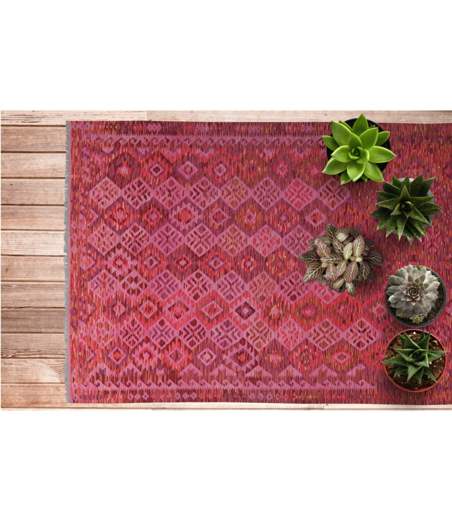 Handgewebte Orientalisch Wolle Kelim Teppich 246X168 cm