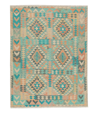 Hand Woven Afghan Wool Kilim Area Rug 200X151 cm