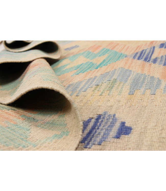 Hand Woven Afghan Wool Kilim Area Rug 198X147 cm