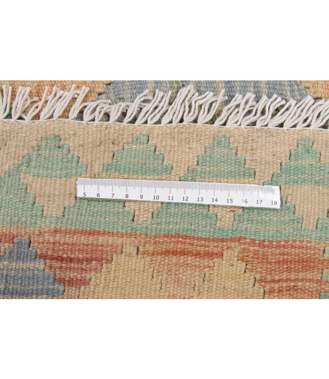 Hand Woven Afghan Wool Kilim Area Rug 198X147 cm