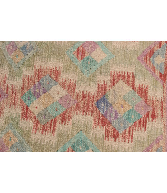 Hand Woven Afghan Wool Kilim Area Rug 192X153cm