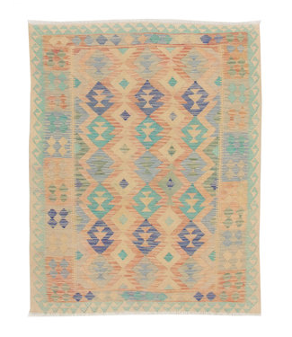 Hand Woven Afghan Wool Kilim Area Rug 198X147 cm