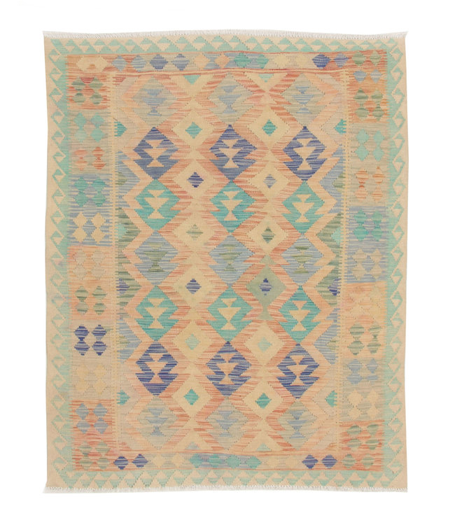 Hand Woven Afghan Wool Kilim Area Rug 198X147 cm
