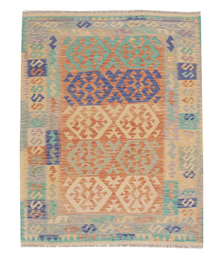 Hand Woven Afghan Wool Kilim Area Rug 193X154 cm