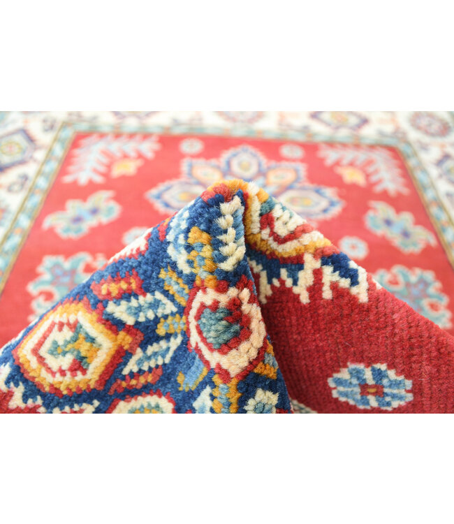 Hand knotted carpet traditional   5 'x 3'34  kazak Rug  Red