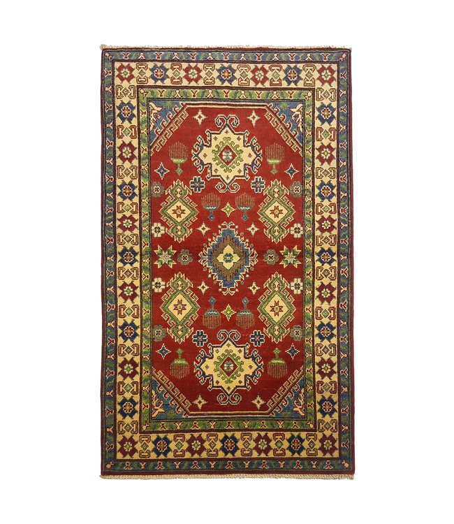 Handgeknoopt RoyalRood kazak tapijt 157x94 cm vloerkleed Traditional