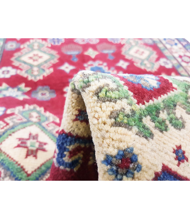 Traditional Wool Red Rug Tribal 5'15x3'08 Hand knotted carpet  Royal kazak