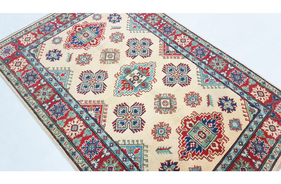 Handgeknoopt kazak tapijt 183x122 cm oosters kleed vloerkleed