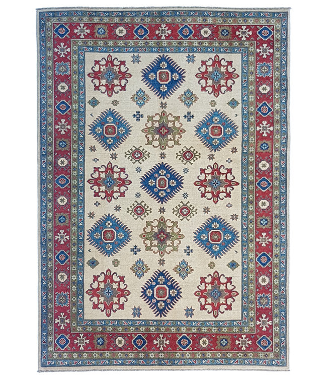 Handgeknoopt kazak tapijt 283x199 cm oosters kleed vloerkleed