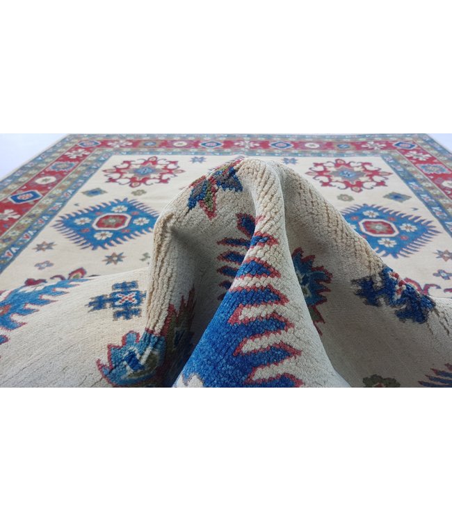 Hand knotted  9'x6'5  wool kazak area rug 283x199 cm  Oriental carp