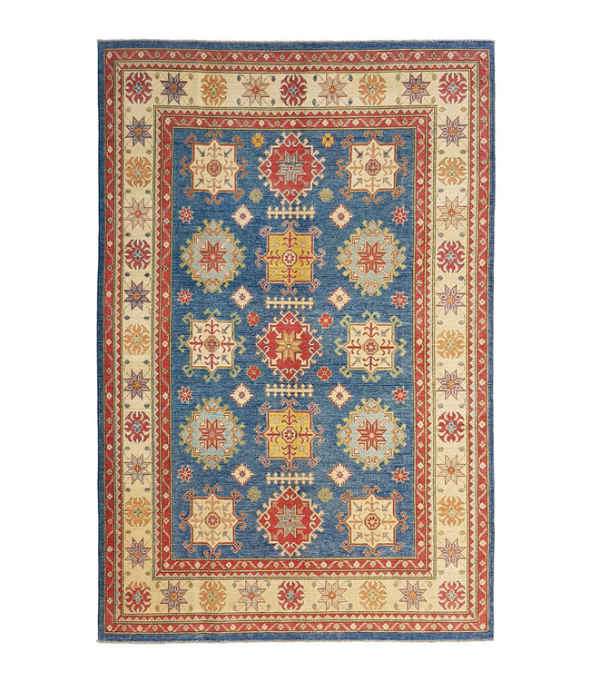 Hand knotted  12'7x 9' wool kazak area rug  388x277 cm   Oriental carpet