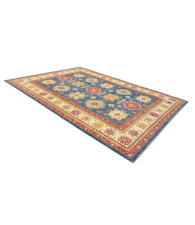 Hand knotted  12'7x 9' wool kazak area rug  388x277 cm   Oriental carpet