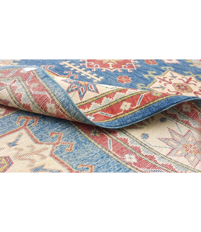 Hand knotted  12'7x 9' wool kazak area rug  388x277 cm   Oriental carpet