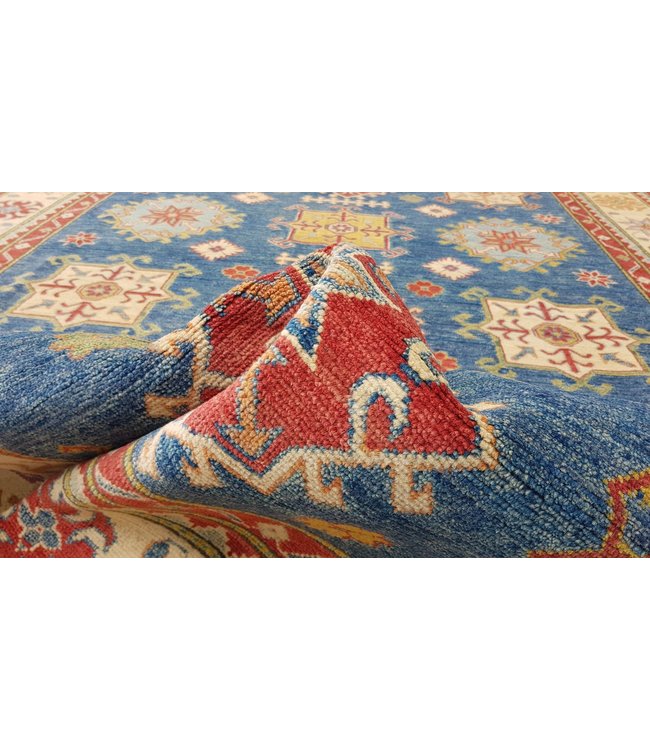 Hand knotted  12'7x 9' wool kazak area rug  388x277 cm   Oriental carpet