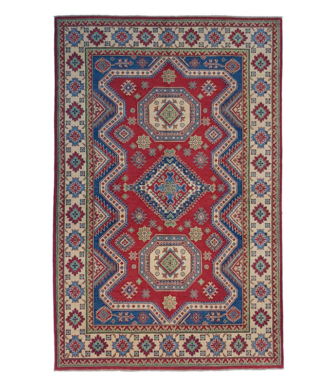 Handgeknoopt kazak tapijt 273x183 cm oosters kleed vloerkleed