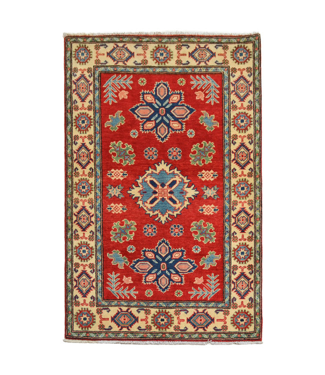 Handgeknoopt Royal Rood  kazak tapijt 158x99 cm vloerkleed Traditional