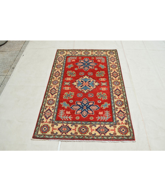 Handgeknoopt Royal Rood  kazak tapijt 158x99 cm vloerkleed Traditional
