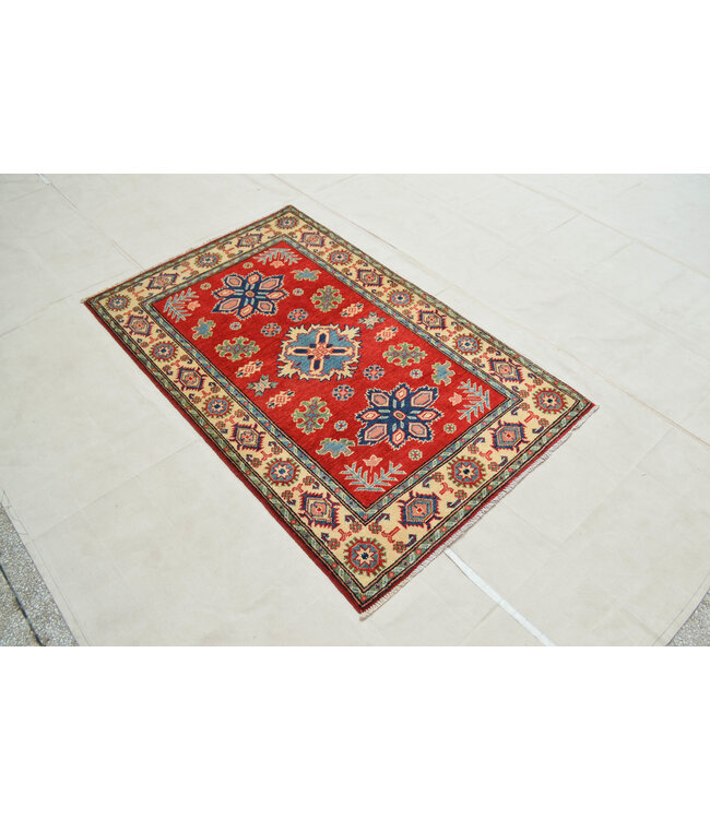 Handgeknoopt Royal Rood  kazak tapijt 158x99 cm vloerkleed Traditional