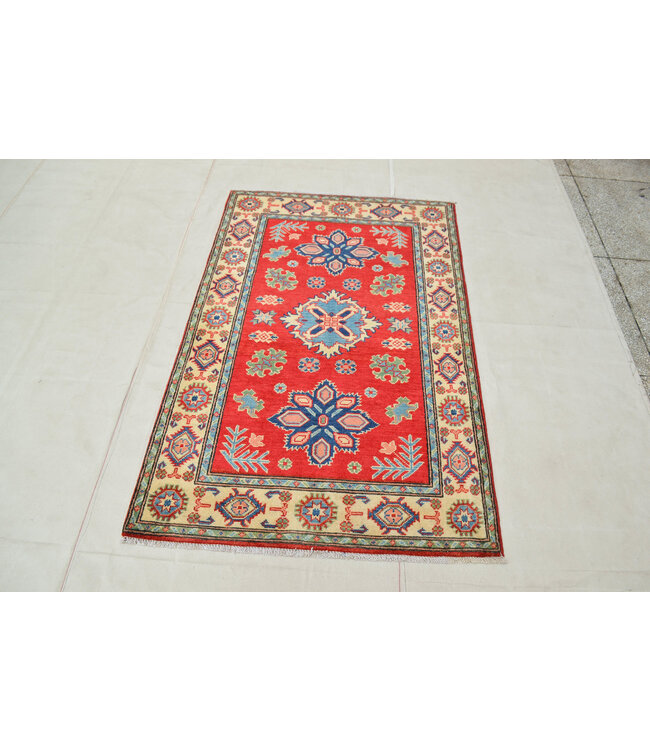 Handgeknoopt Royal Rood  kazak tapijt 158x99 cm vloerkleed Traditional