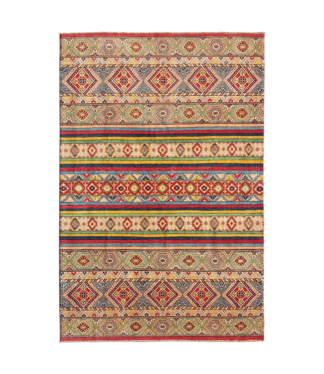 shal Hand knotted  9'5x6'8 wool kazak area rug   291x210 cm   Oriental carpet