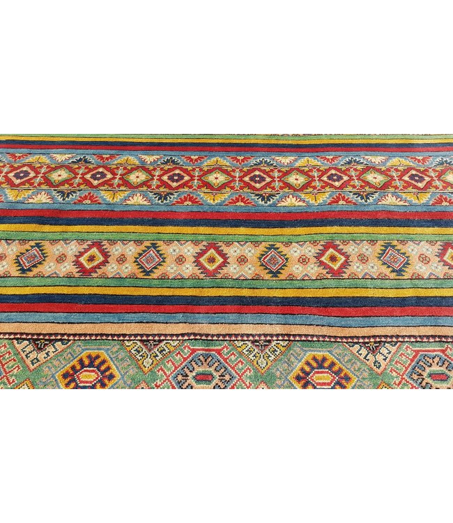 shal Hand knotted  9'5x6'8 wool kazak area rug   291x210 cm   Oriental carpet