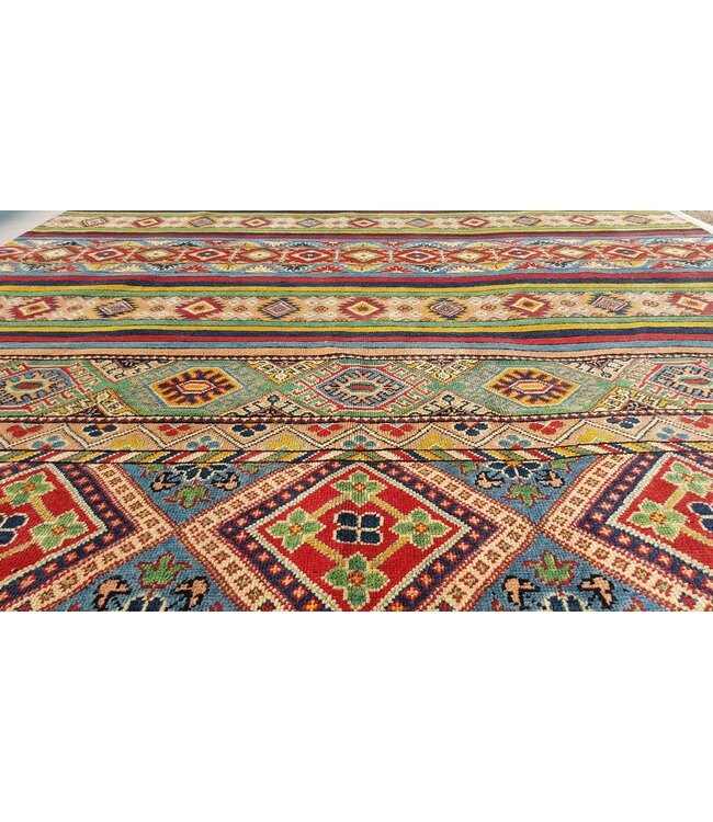 shal Handgeknoopt kazak tapijt  291x210 cm  oosters kleed vloerkleed